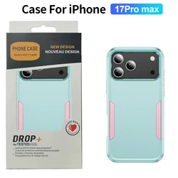 Rugged Defender Dual - Layer Armor Protective Case with MagSafe Compatibility - iPhone Air (Green Pink)