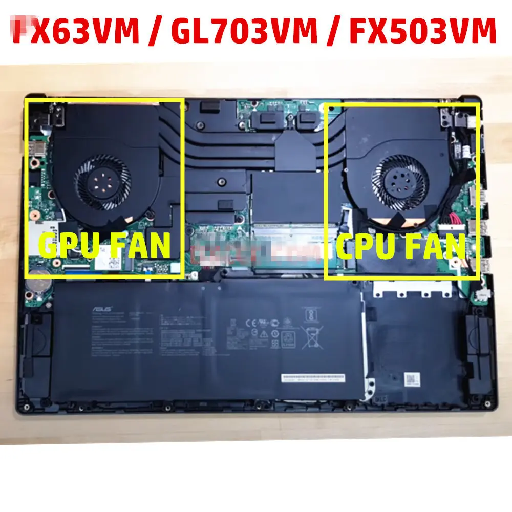 New laptop CPU GPU cooling fan Cooler Notebook for ASUS FX63V FX63VM FZ63VM FX63VM7300 FX63VM7700 DC 12V fcn GL703VM-DB74