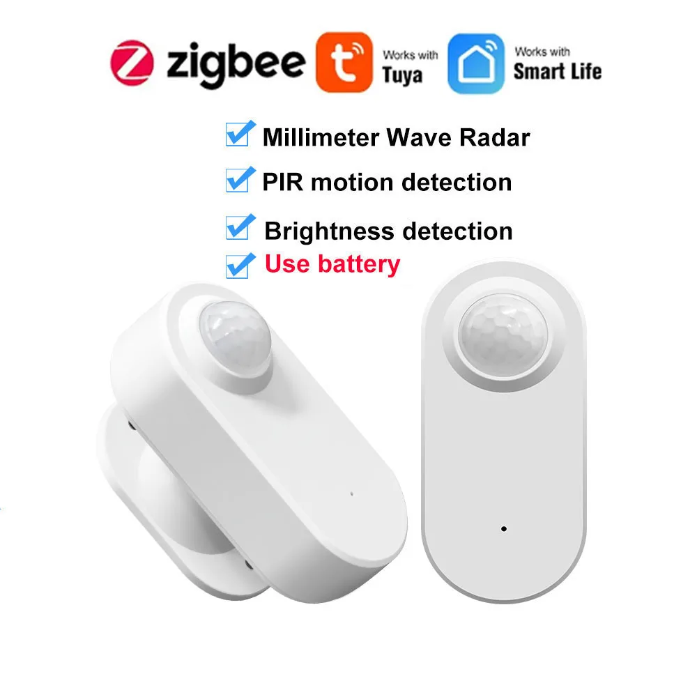 

Tuya Zigbee Human Presence Detector,Luminance/Distance Detection, Smart PIR Motion Sensor Support Zigbee 2mqtt Home Assistant
