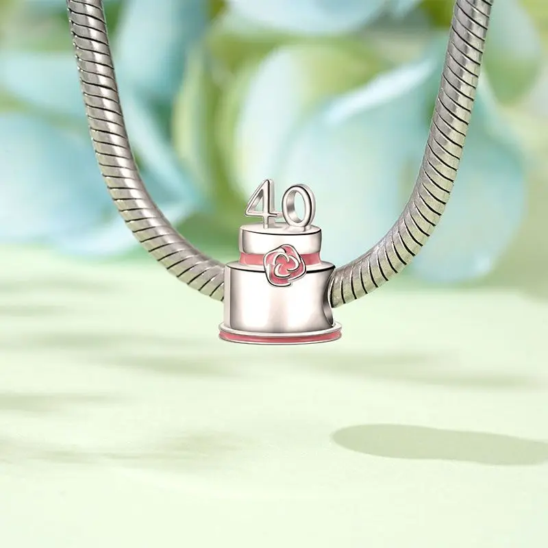 925 Sterling Silver Happy Birthday Anniversary Celebration Beads Charm Fit Original Pendant Bracelet Jewelry making Women Gift 5