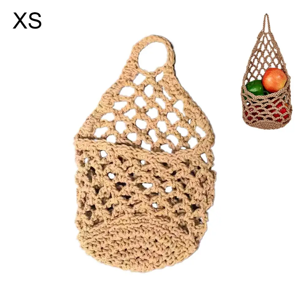 Reusable Mesh Hanging Storage Bags for Fruits, Vegetables, and Kitchen Organization