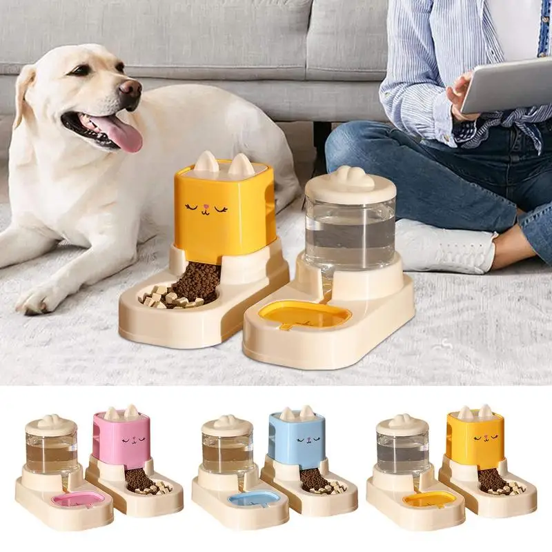 

Large Capacity Automatic Cat Food Dispenser Drinking Water Bowl Wet and Dry Separation Dog Food Container Pet Supplies