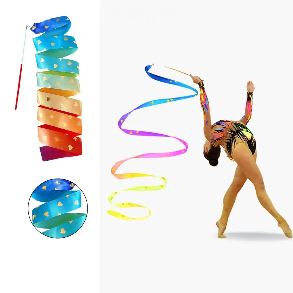 Cintas De Baile Para Gimnasia Rítmica - 4 Unidades Con Varita, 2 Metros De Largo, Colores Brillantes, Para Niñas