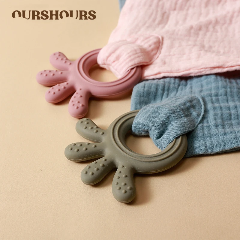 

Baby Soothe Appease Towel Bib Comfort Cotton Gauze Pacifier Blanket Soothing Towels with Octopus Silicone Teethers Newborn Gift