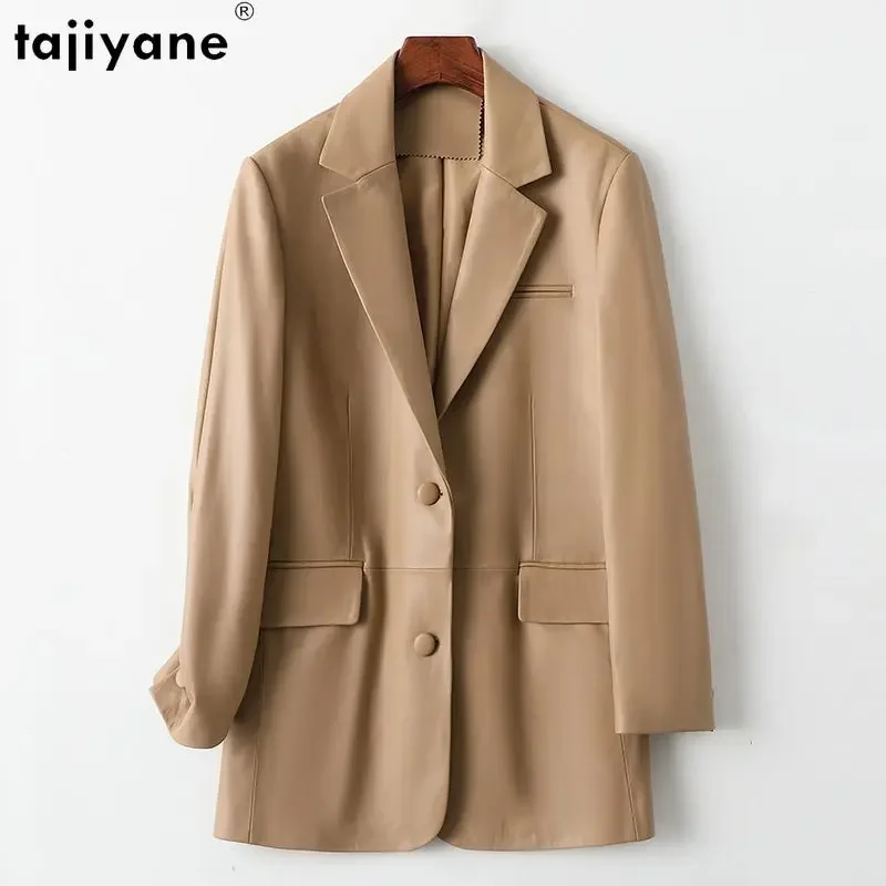 

Tajiyane Real Leather Jacket for Women 2023 Elegant Genuine Sheepskin Blazers Mid-length Slim Korean Style Coat Casaco Feminino