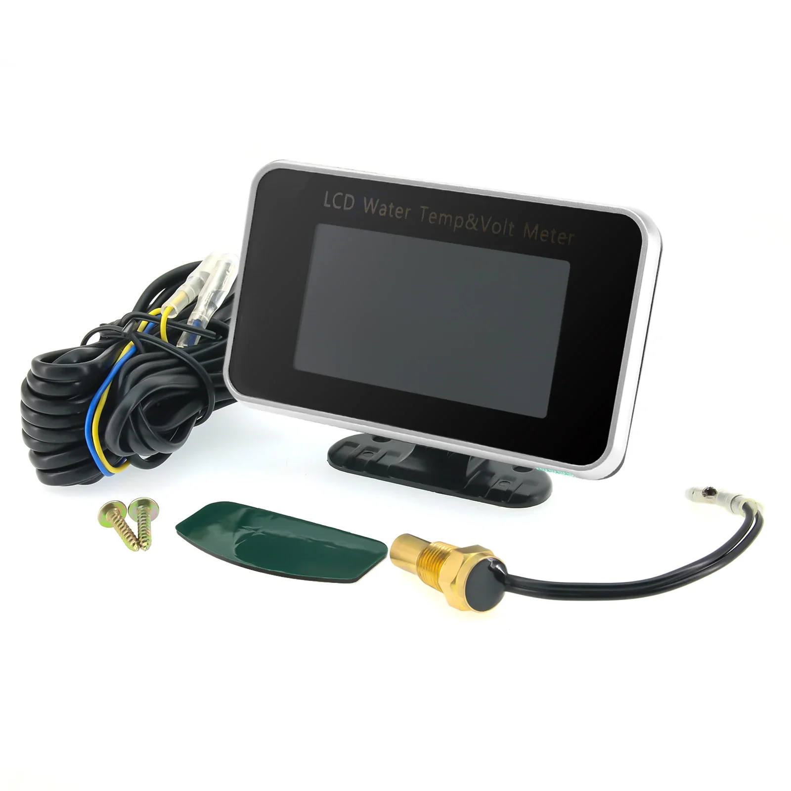 2in1 수온계 전압계 12V/24V 자동차 LCD 온도계 게이지 온도 및 전압계 10mm 자동차용 수온 센서