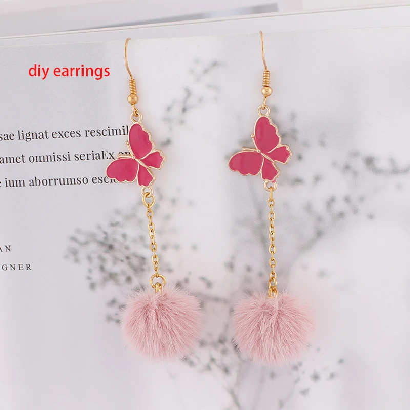 Plush Fur Covered Ball Beads Charms DIY Pompom Beads Pendant for Necklace Earring Bracelet Jewelry Making 10pcs fur ball charms