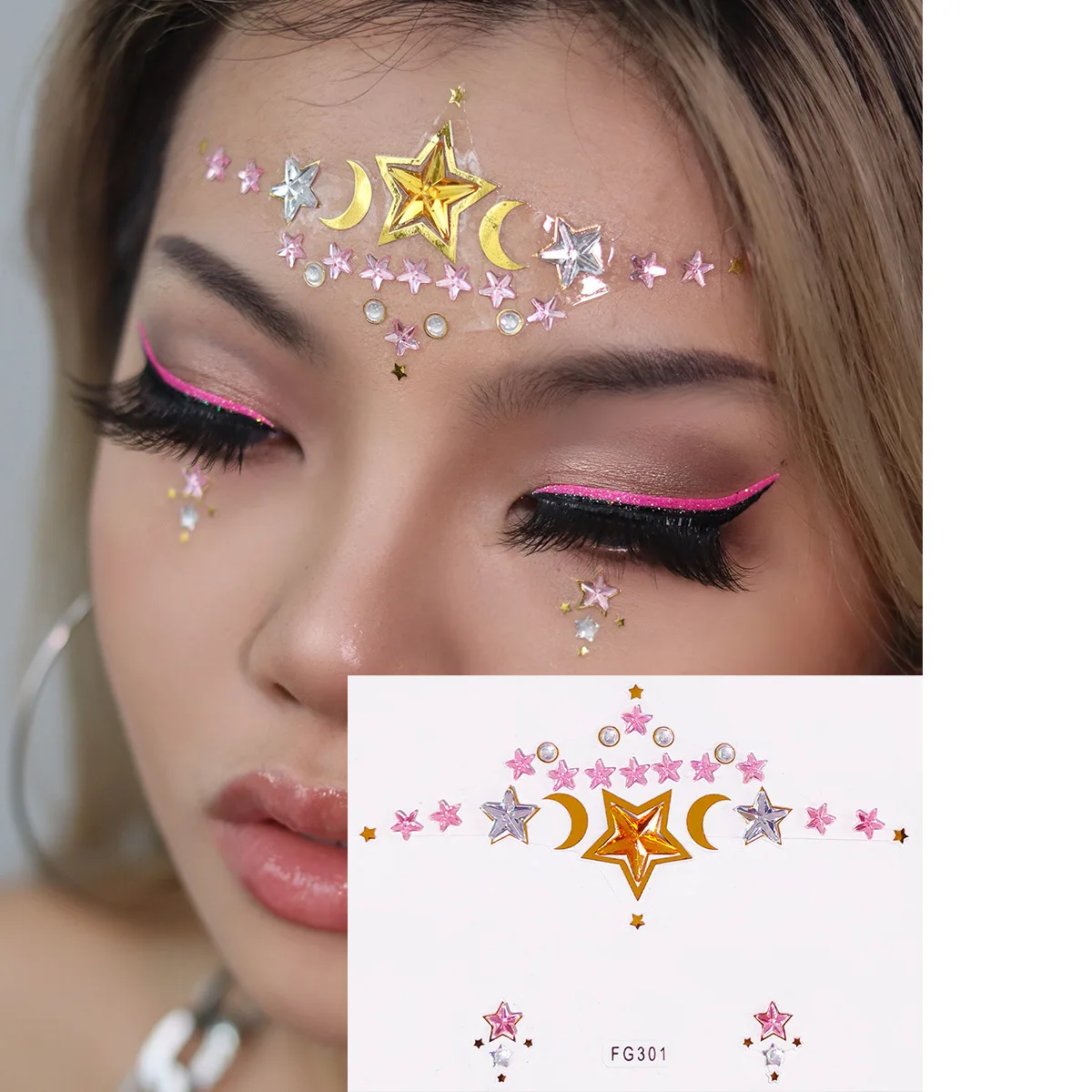 3D Tattoo Sticker Waterproof for Women Face Jewels Rhinestone Eye Stickers Kids  Face Glitter Festival Fake