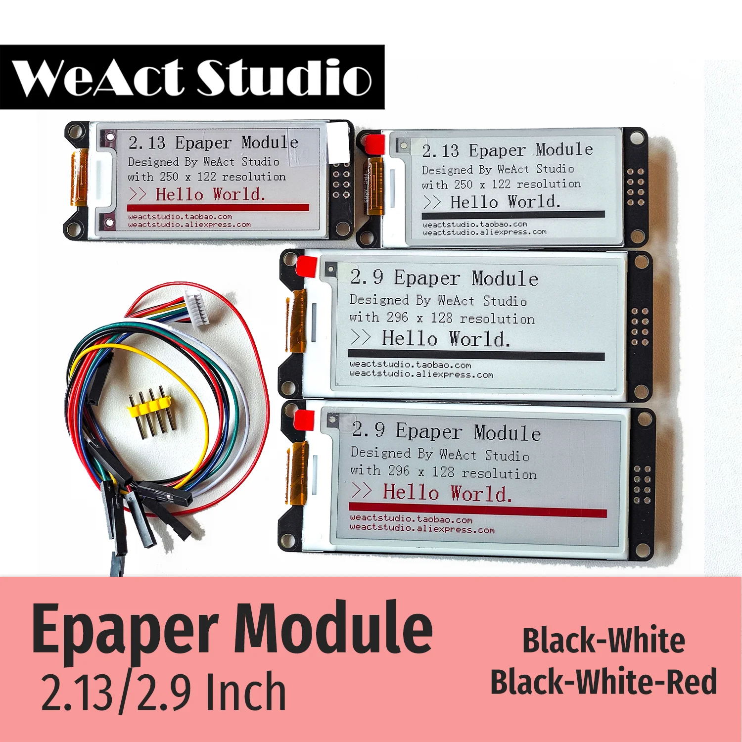 Tela de Exibição Weact-e-paper E-ink Eink Spi Preto-branco-vermelho 29 Polegadas 213 Polegadas 29 Polegadas 213 Polegadas