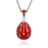 YAFFIL Lucky Meteor Easter Egg Pendant Necklace Enamel handmade Charm rhinestone Gift for Wife, Family 1