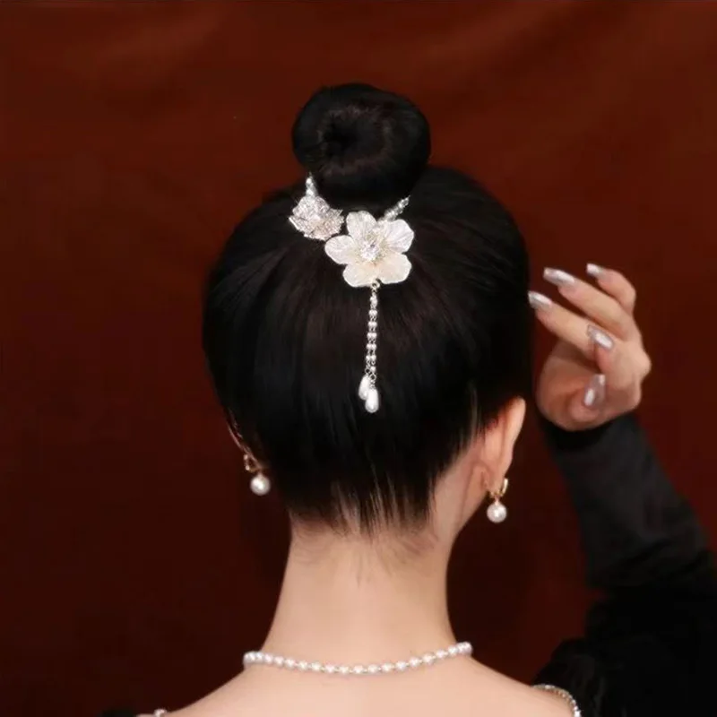 Chinese Style Hair Claw Alloy Hairpin Camellia Hairgrips Fashion Hanfu Matching Delicate Headdress Personality Tassel Crab Clip 2024 desk calendar christmas plushies spiral portable santa gifts students standing delicate month paper noting xmas