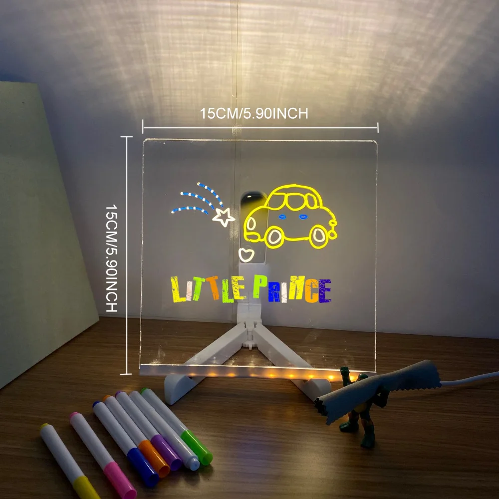 Special Unique LED Acrylic Message Note Board Lamp with USB Bracket - Handwriting Night Light - Customized Gift for Bedroom Deco