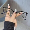 Anti Blue Light Cat Eye Myopia Glasses Women Brand Designer Spring Hinge Pink Eyeglasses Metal Frame Fashion Nearsighted Glasses 5