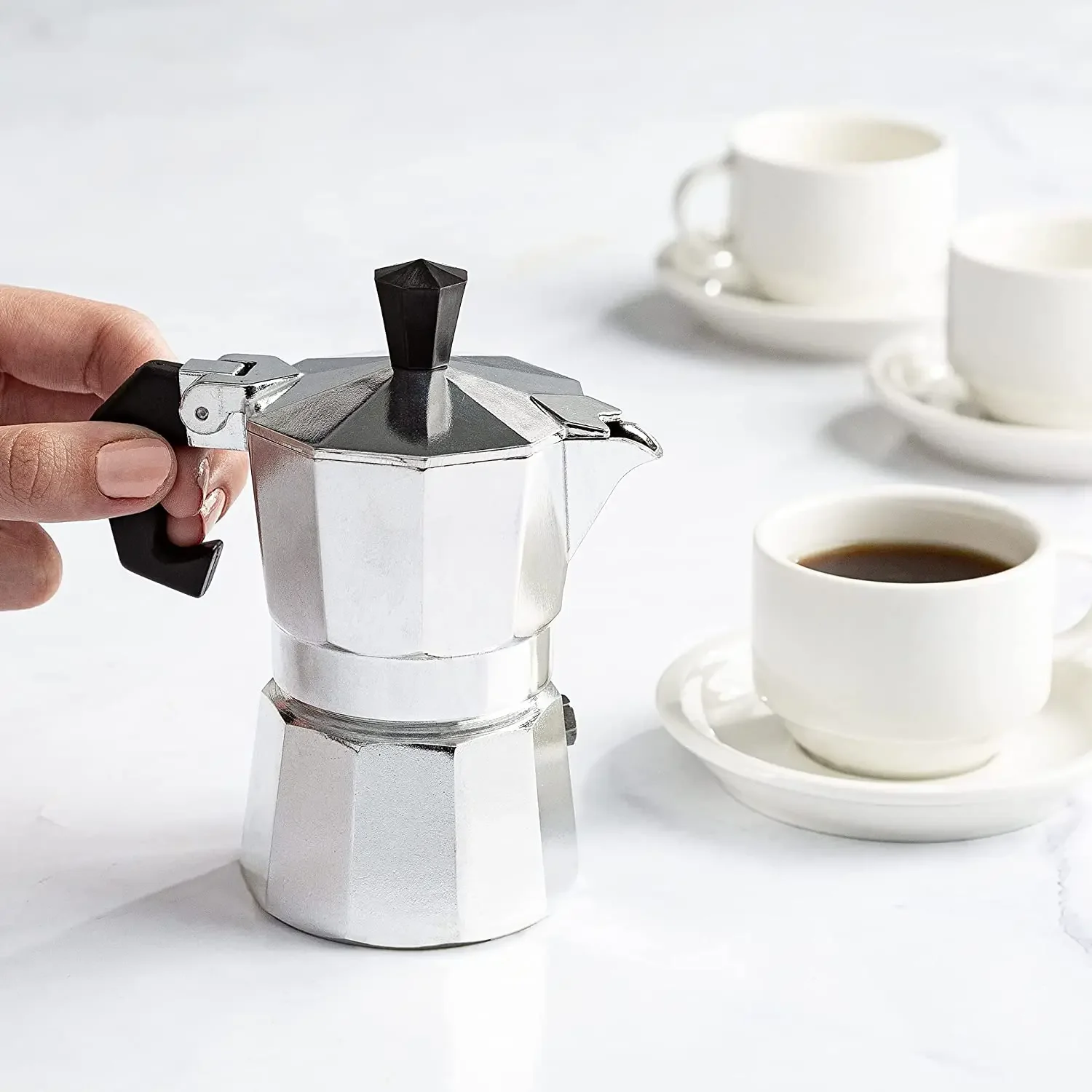 150/300/450ml Moka Pot Stovetop Camping Manual Cuban Coffee Maker Manual  Camping Cuban Coffee Brewer for Making Cappuccino Latte - AliExpress