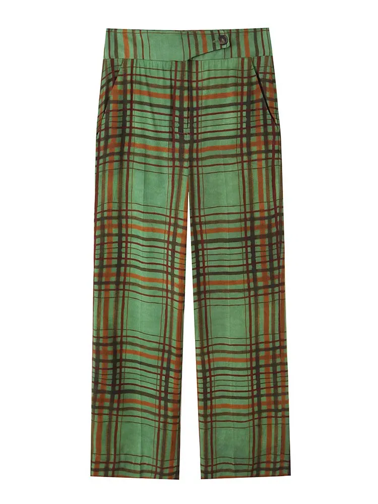 High Waist Pants Two Pieces Sets Women Long Sleeve Fashion Plaid Blazer Coat Trousers Women's Suit 2025 New Woman Outfits