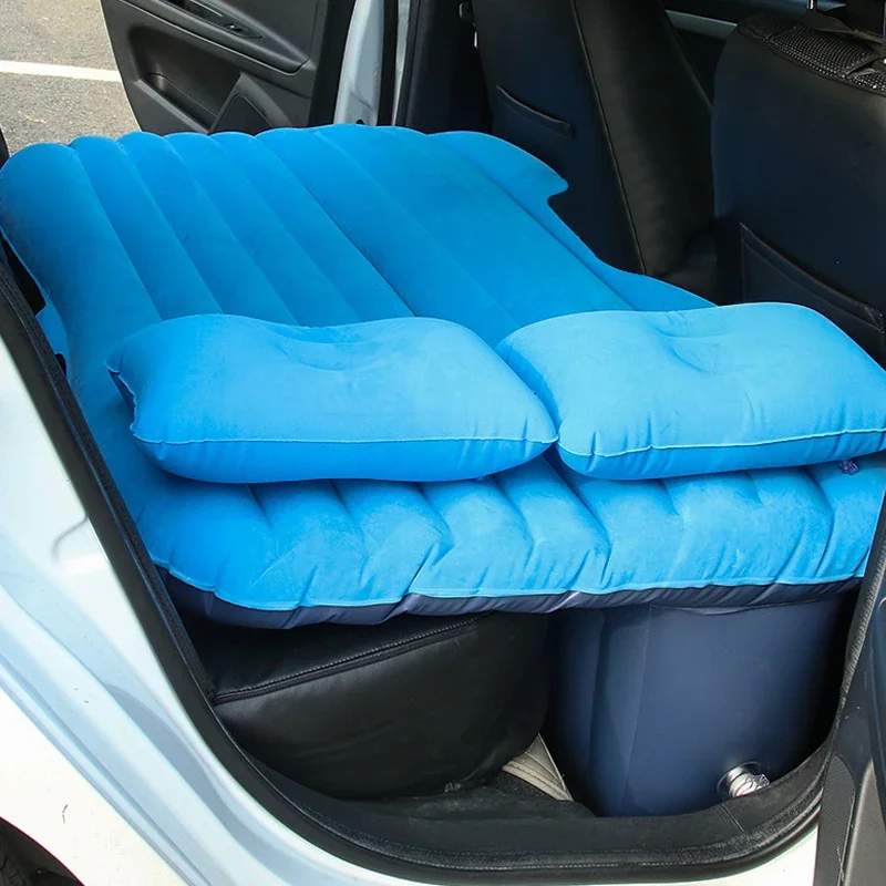 Car Air Bed Full Set with Airpump and Pillow Outdoor Camping Mat Cushion Inflatable Back Seat Travel Bed Mattress