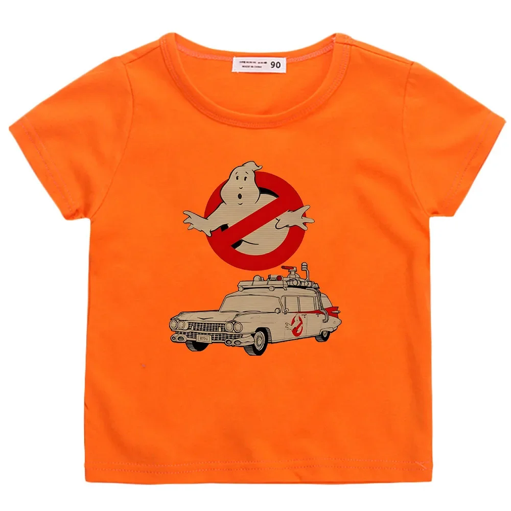 Ghostbusters Shirt Kids Cotton Ghost Busters T Shirt Boys Summer Clothes Tops Girls T-shirt 100% Cotton Family Outfit Matching 2