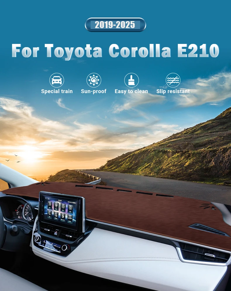 Auto-Armaturenbrett-Abdeckung, vermeiden Sie Licht-Pads, Anti-UV-Anti-Rutsch-Matten für Toyota Corolla E210 2019 2020 2021 2022 2023 2024 2025 Hybrid – Detail 1