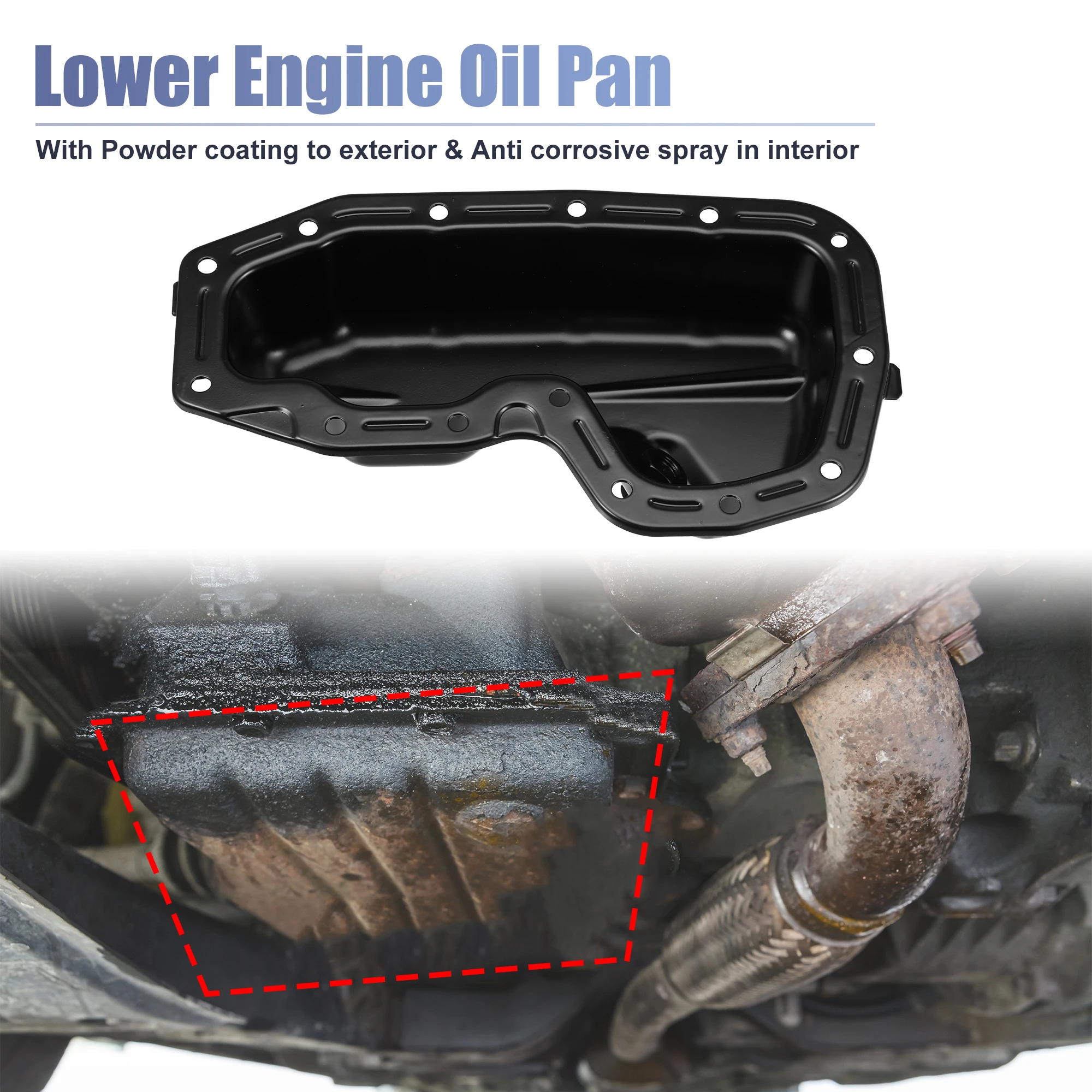 X Autohaux Engine Oil Pan No.5184407AF for Dodge Durango 2011- Jeep Grand Cherokee 2011- Ram 1500 Classic