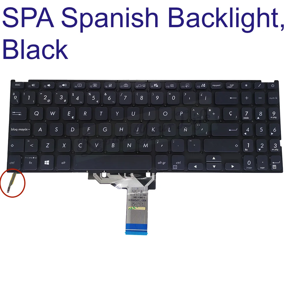 Teclado Retroiluminado para Asus Vivobook Eua Russo Espanhol Latim X515da X515ja X515ea X515ua X515jans X515ma X515mans - Imagem 3
