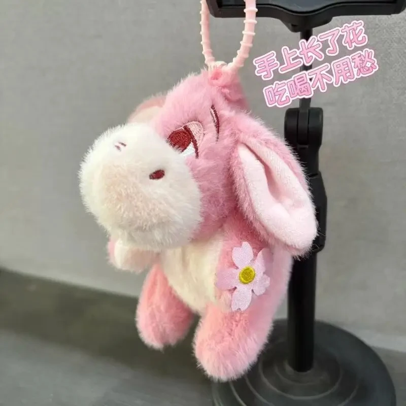 Cartoon Eeyore Esel Rosa Blume Plüsch-Schlüsselanhänger Mädchen Kawaii Rucksack-Anhänger Dekoration Puppe Valentinstag Mädchen Geschenk Spielzeug – Detail 1