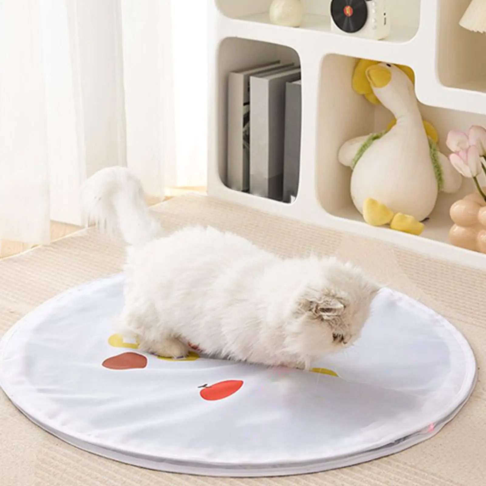 Automatic Cat Toy Electric Rolling Ball In Cover 2 In 1 Fun Hunting Game For Floor Indoor Play Enrichment Chasing Activity