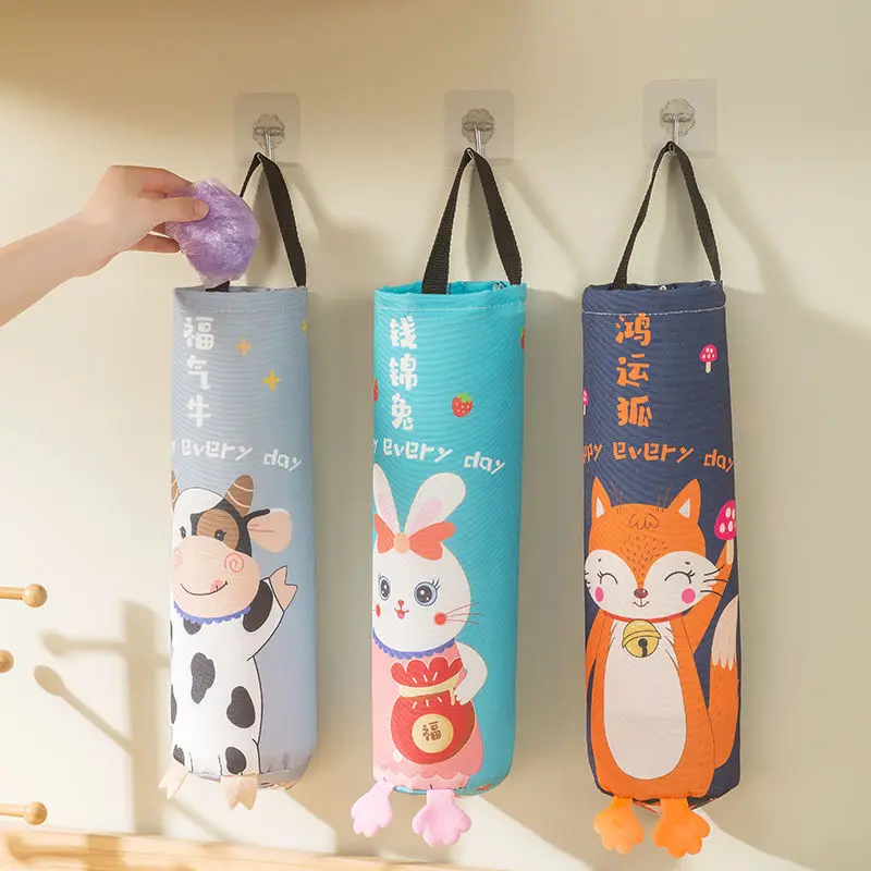 Garbage bag storage tool kitchen plastic bag large capacity collector household wall mounted storage hanging bag 3