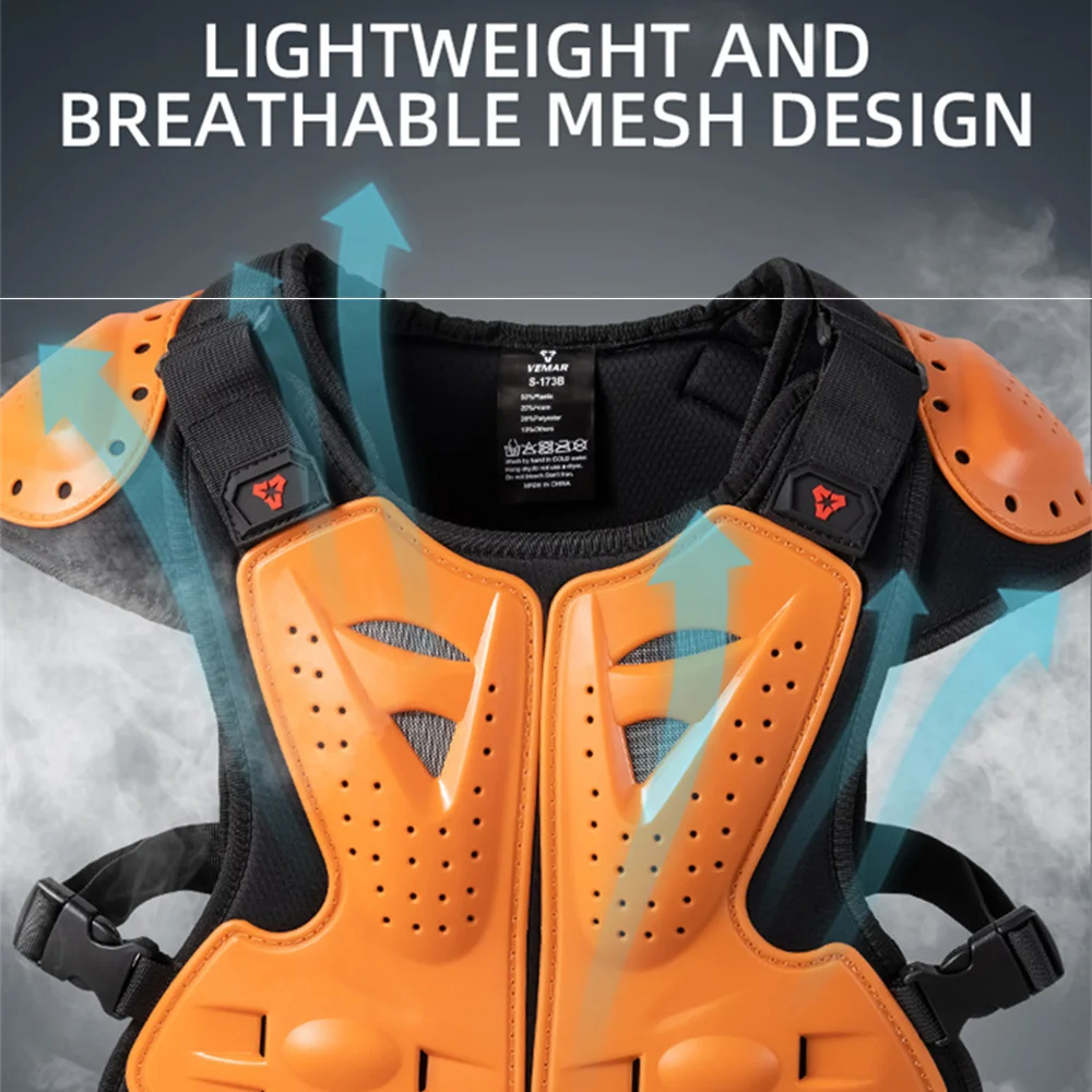Kid's Motorcycle Armor Vest Protection Motocross Body Armor Jacket Protective Armors Riding Kneepads DH Moto Full Children