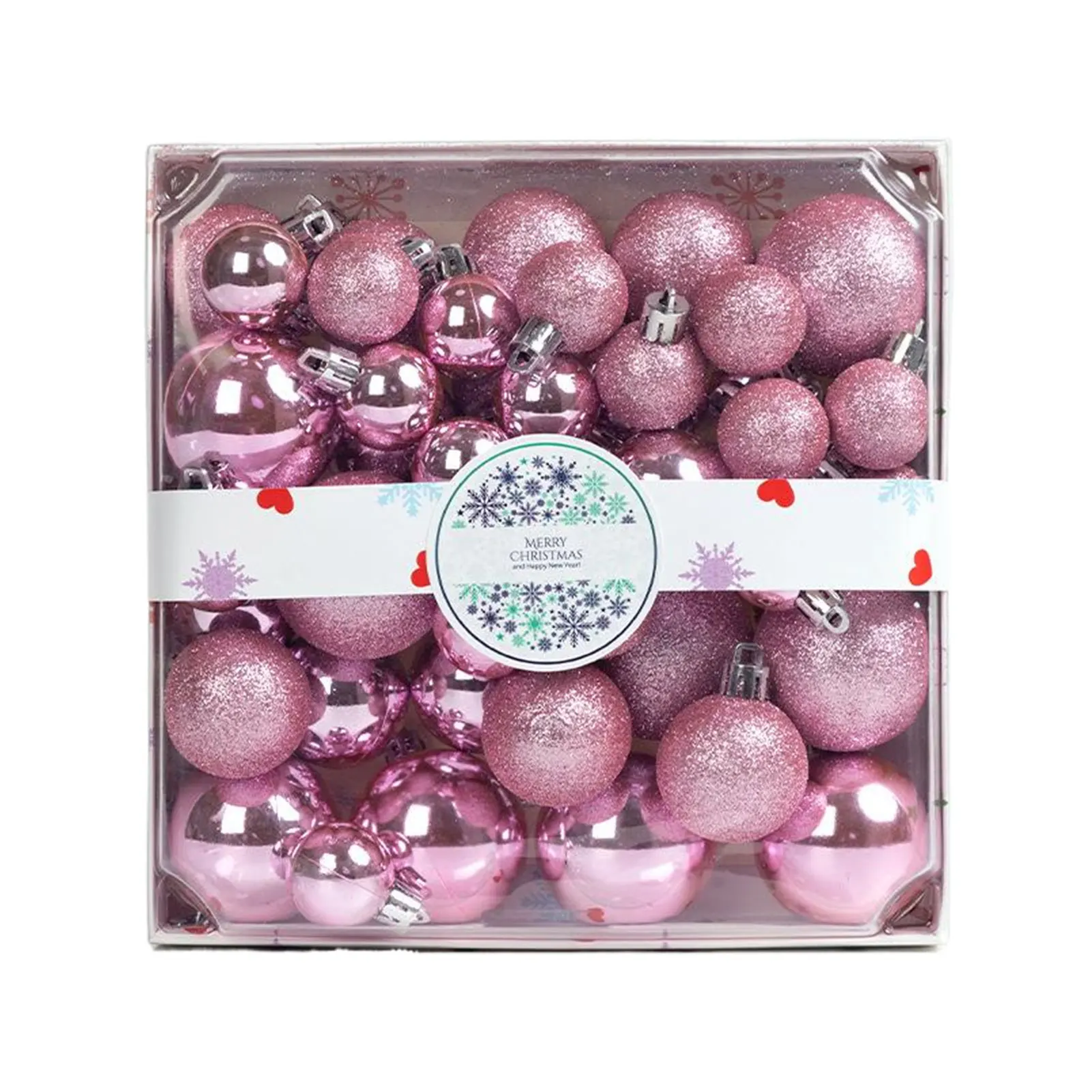 thumbnail image 1 of Juego de 44 bolas de Navidad colgantes para árbol de Navidad, decoración navideña para el hogar, regalo de Año Nuevo, 3/4/5 cm, 1 of 5