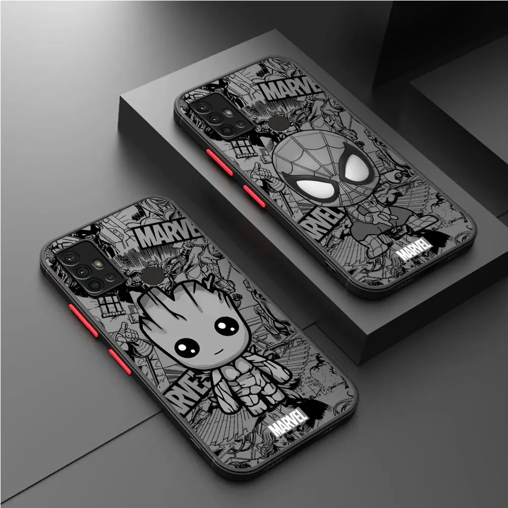 Custodia Per Telefono Marvel Spiderman Per Samsung Galaxy A23 A54 A21S A24 A13 A33 A53 A73 A12 A32 A72 A52 A34 A22 A14 Cover Hard Pc Soft