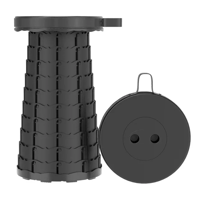 Telescopic Stool Retractable Stool Folding Chiar Fishing Chair Portable Camping Hiking Stool Outdoor Furniture Mini Chair SH-Black