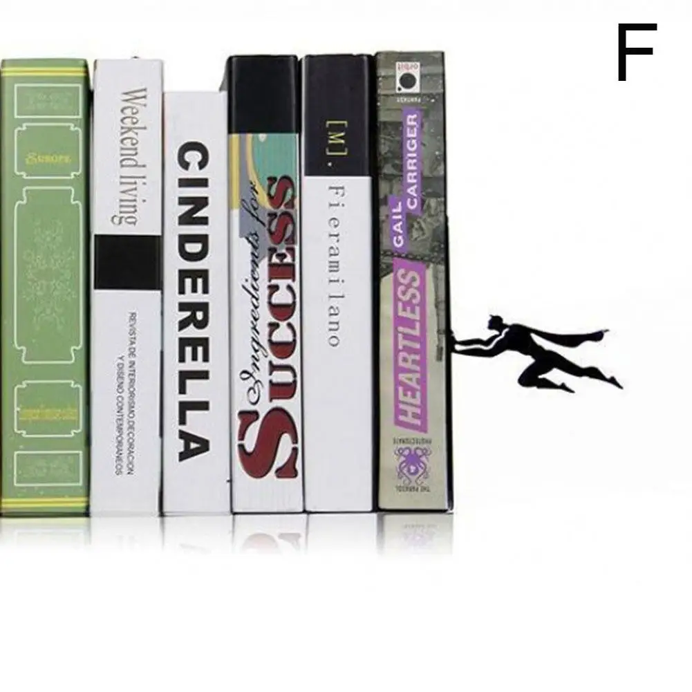 Creative Bookends Male And Female Hero Personalized Desktop Book Clips Metal Storage Ornaments Art Gift Reading Artifact