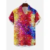 Casual Holiday Style Lapel Men Shirt 3D Print Man/Women Fashion Short Sleeves Shirts Button Streetwear Oversized Unisex Clothing 6