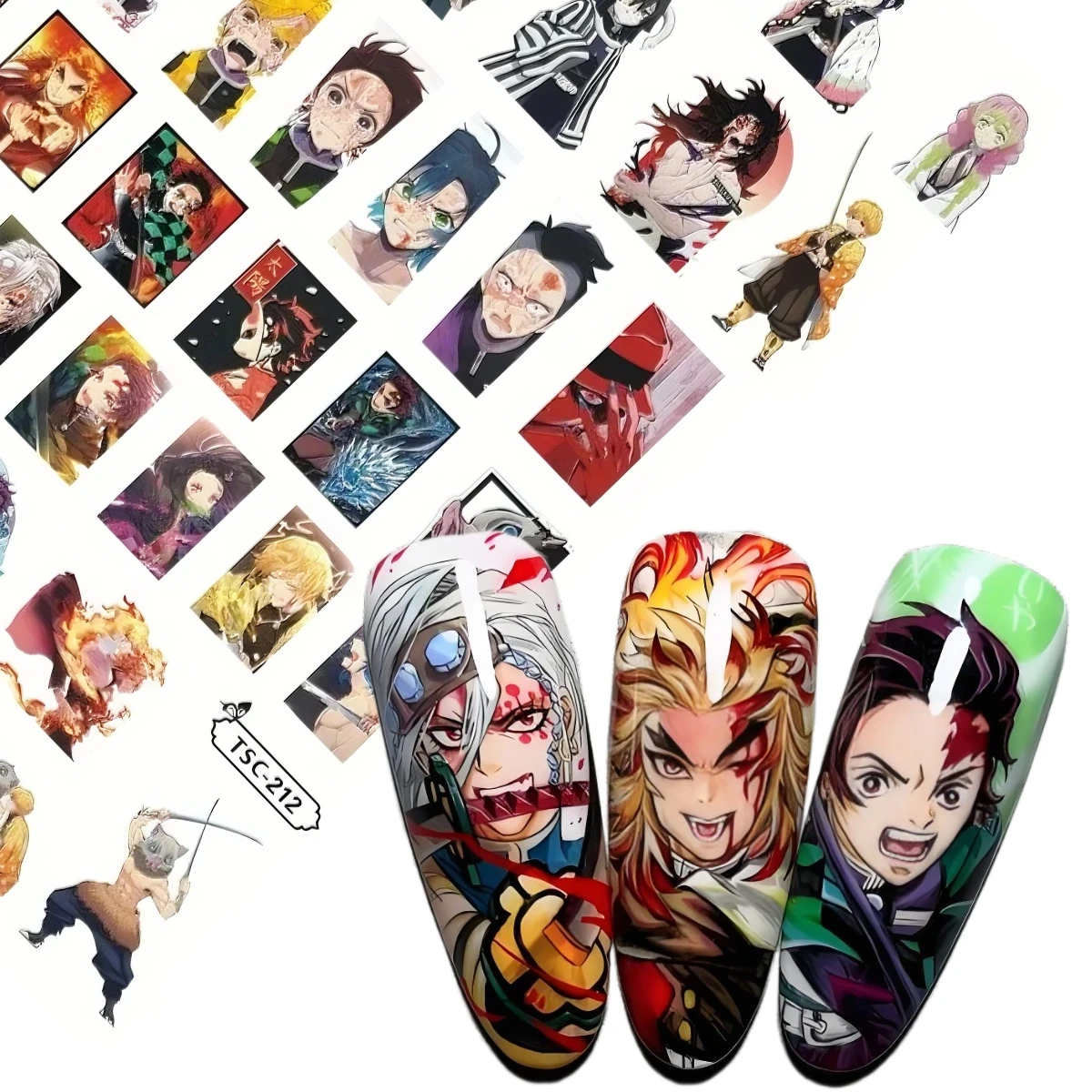 Demon Slayer Kamado Tanjirou Kamado Zenits Rengoku Kyouju Anime 3d nail art sticker stamp decal nail slider decor TSC-381