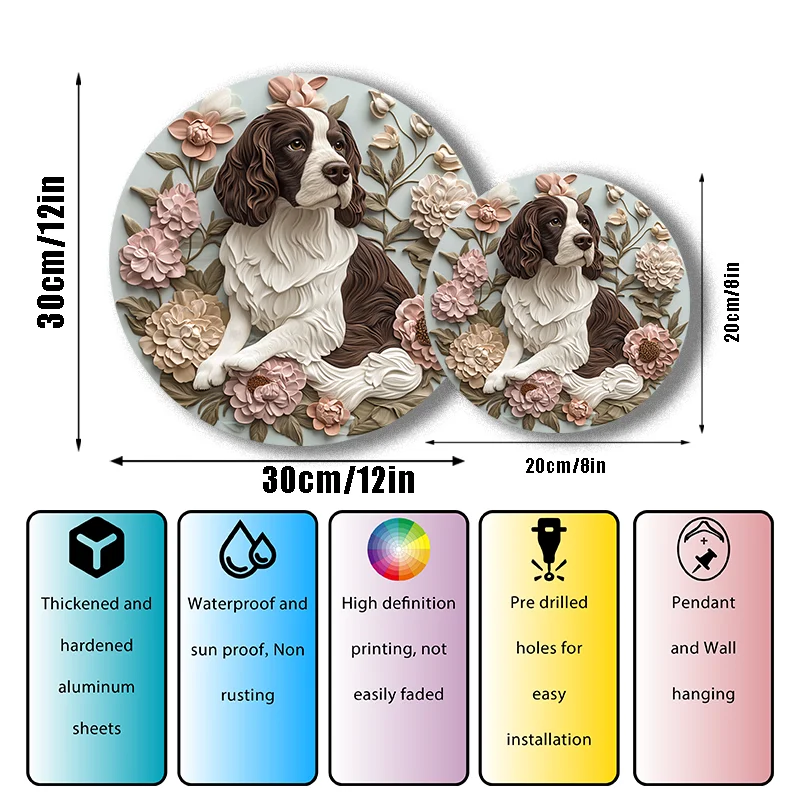 Saint Bernard Pet Memorial Premium Quality Circular Aluminum Decorative Painting Personalized Pet Souvenir Tombstone