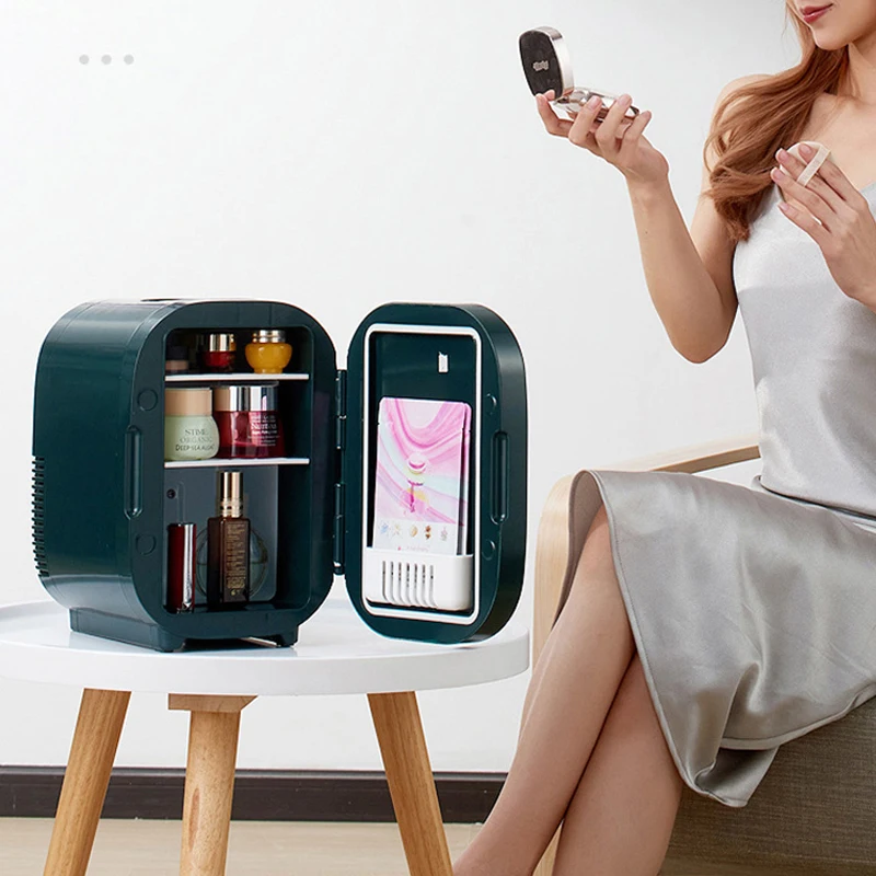 Mini Kühlschrank Mit LED Licht Kosmetische Hautpflege Kühlschränke Make-Up  Für Heim und Büro und Auto Tragbaren Kühlschrank Kühler Wärmer