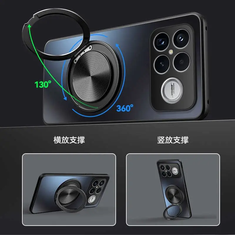 Acrylic 360° Swivel Stand Shockproof Case with Skin-friendly Cover