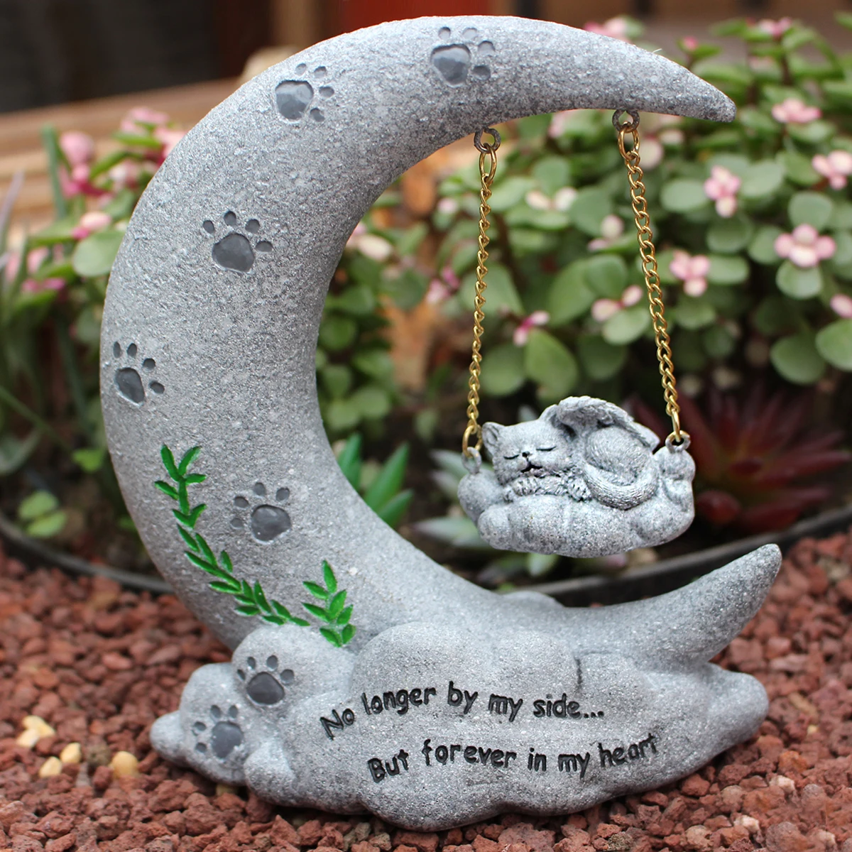 1pc Sleeping Pet Cat Memorial Statue, Pet Memorial Stone For Cats, Angel Cat Gifts, Passing Away Bereavement Gifts,