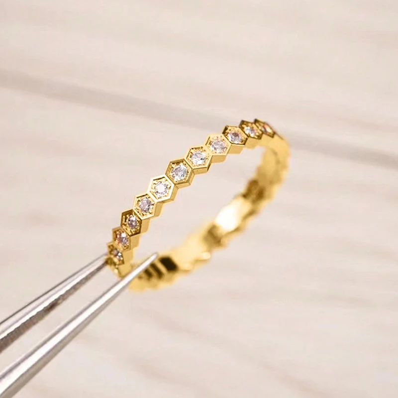 خواتم من الفضة الإسترليني عيار 925 على شكل هندسي م...