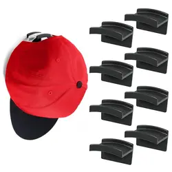 10pcs Adhesive Hat Hooks Door Hat Holder Baseball Cap Rack Hanging Organizer Wall Storage Strong Hold Cap Hooks