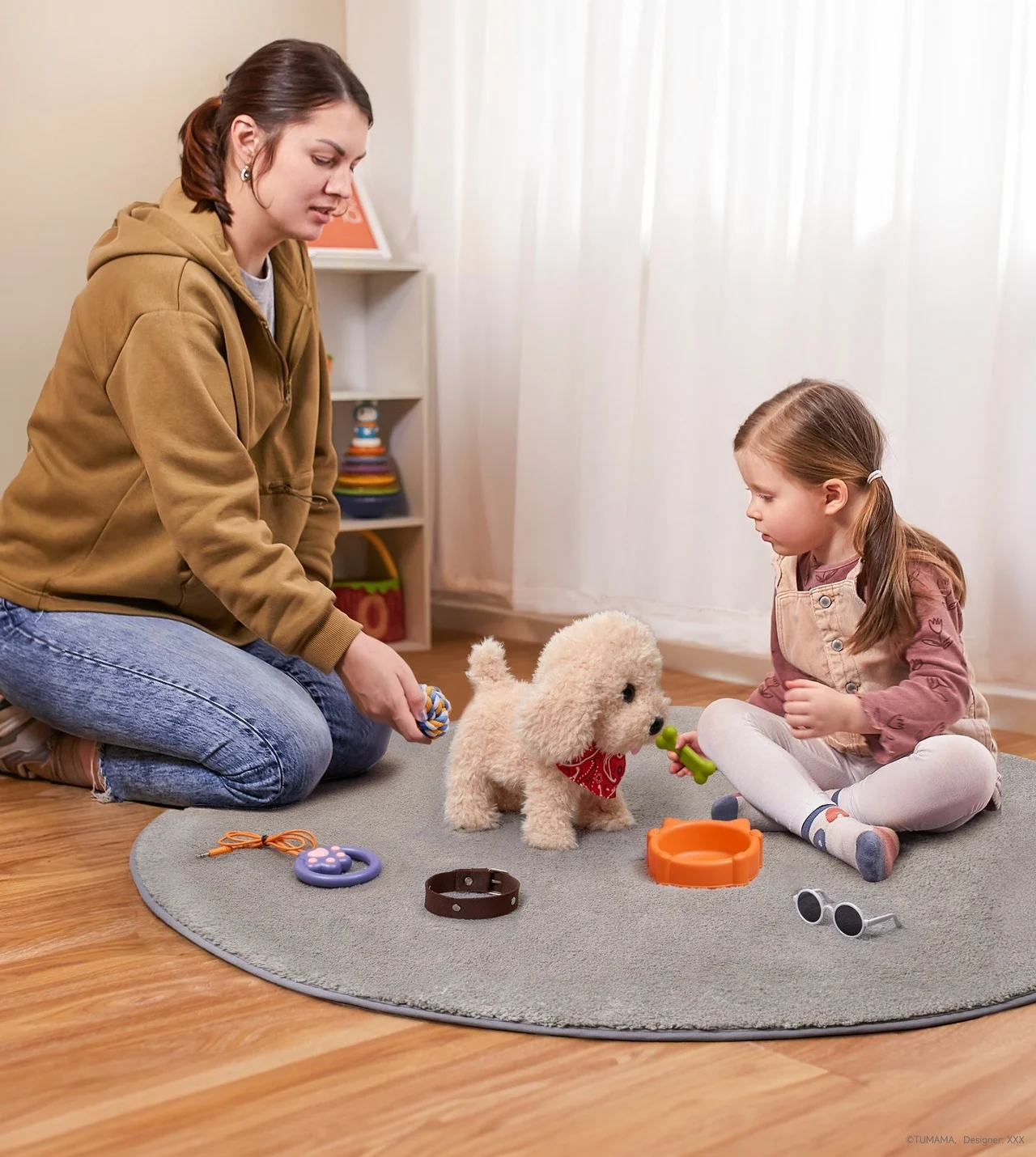 Electronic Plush Puppy Dog Toy  Fun Interactive Toys Walks Barks Shake Tail Dress Up Realistic Stuffed Animal Dog Gift for Girls 5