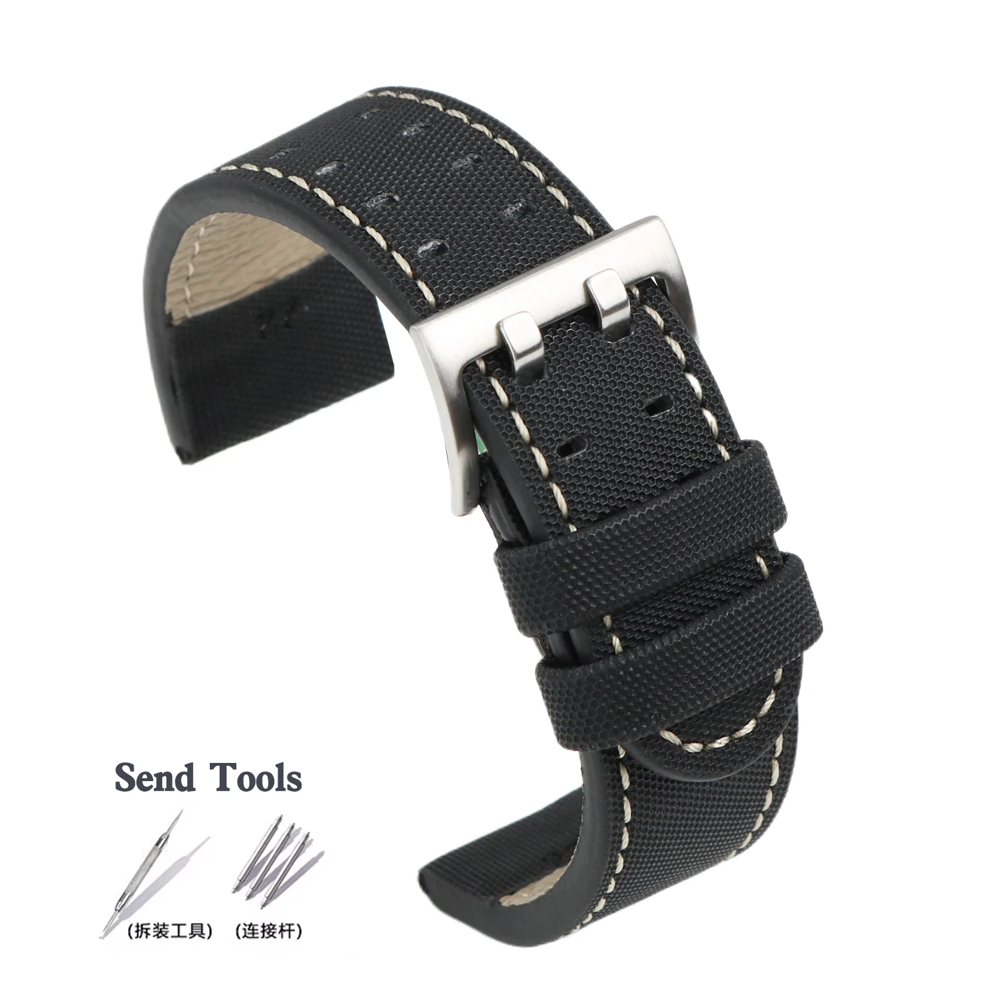 Hamilton Khaki Field Canvas Waterproof Watchband - Men's Belt with Pin Buckle Style (20mm/22mm)