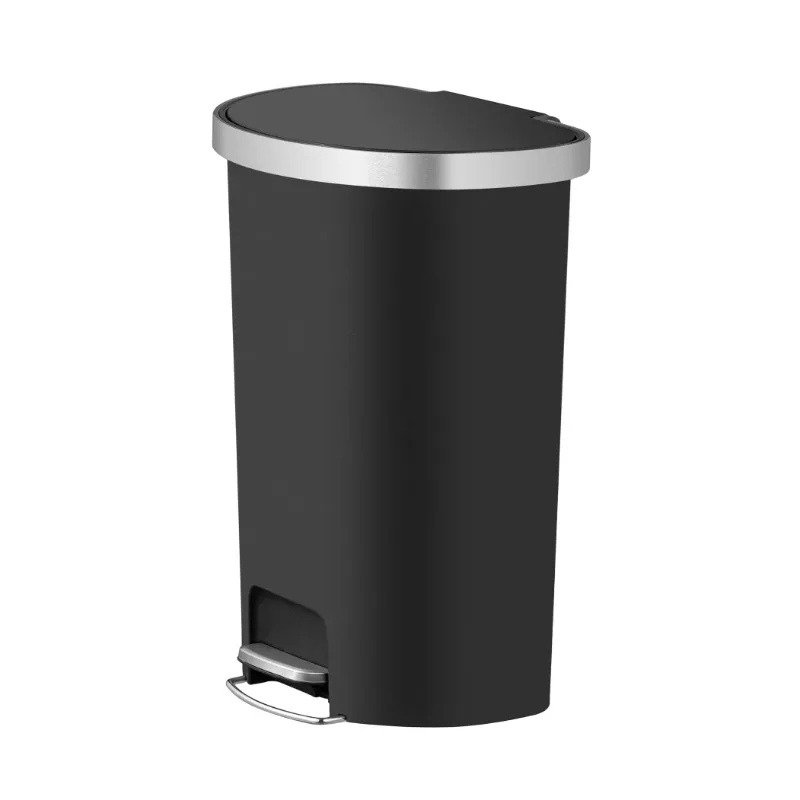 

Better Homes & Gardens 14.5-gal Plastic Semi Round Kitchen Step Trash Can, Black