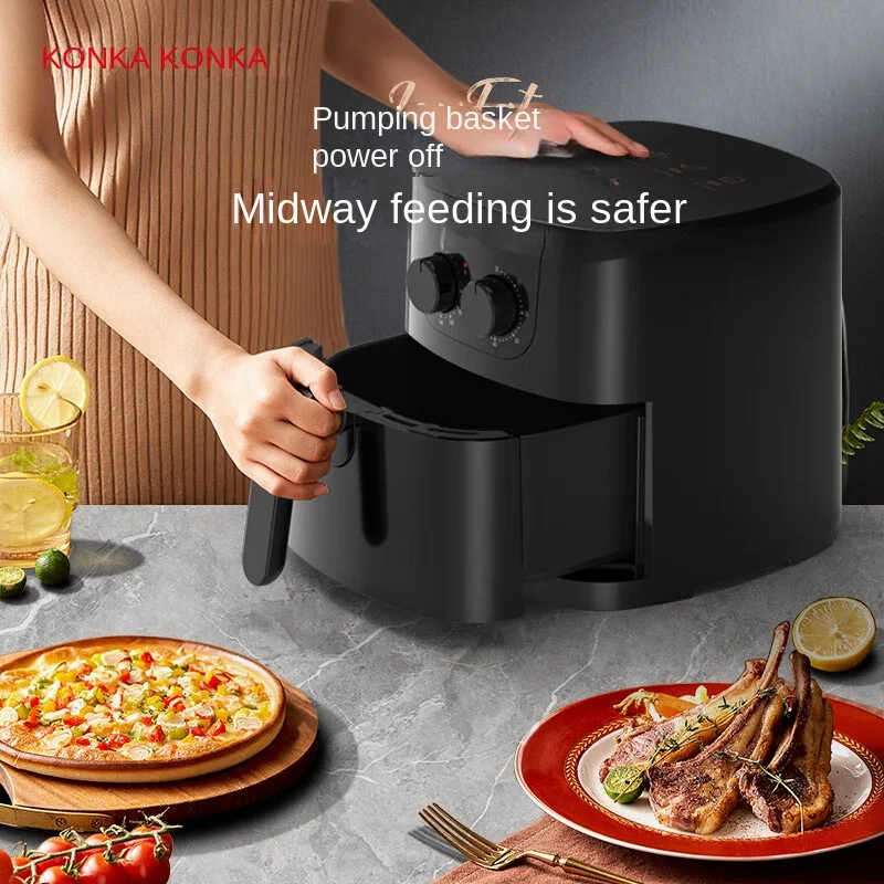 KONKA Multifunction Air Fryer 1000W Oil Free Timer Function Overheat  Protection