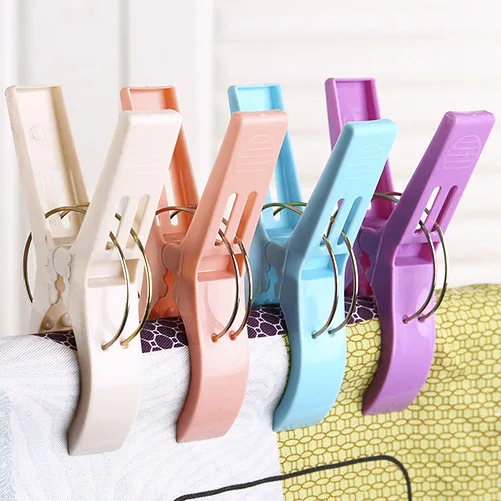 Beach Towel Clips Plastic Quilt Pegs for Laundry Sunbed Lounger Clothes Pegs Home Bathroom Organization 4Pcs