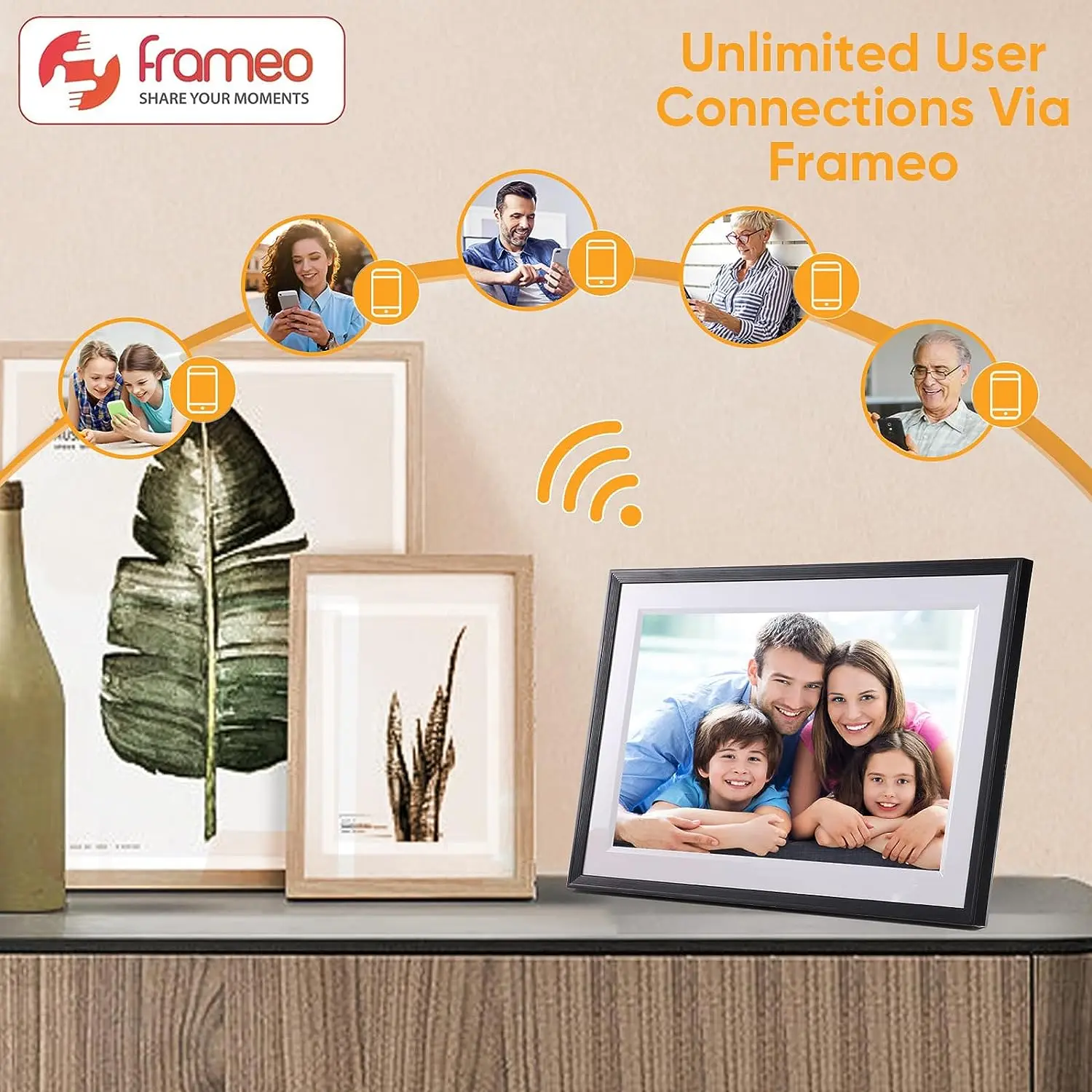 Frameo Digital Picture Frame 10.1 Inch 32GB Smart WiFi Digital Photo Frame with 1280x800 IPS HD Touch Screen Wall Mountable