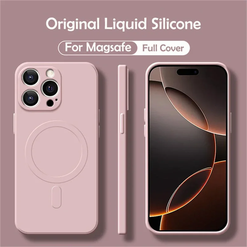 Magnetic Liquid Silicone Phone Case with Soft MagSafe Compatibility