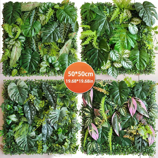 Mesterséges Növényi Fű Fali Panel 19.68*19.68In Sárga Nyár Fa Milánó Teknős Hátsó Levél Esküvői Beltéri És Kültéri Dekoráció - Image 2