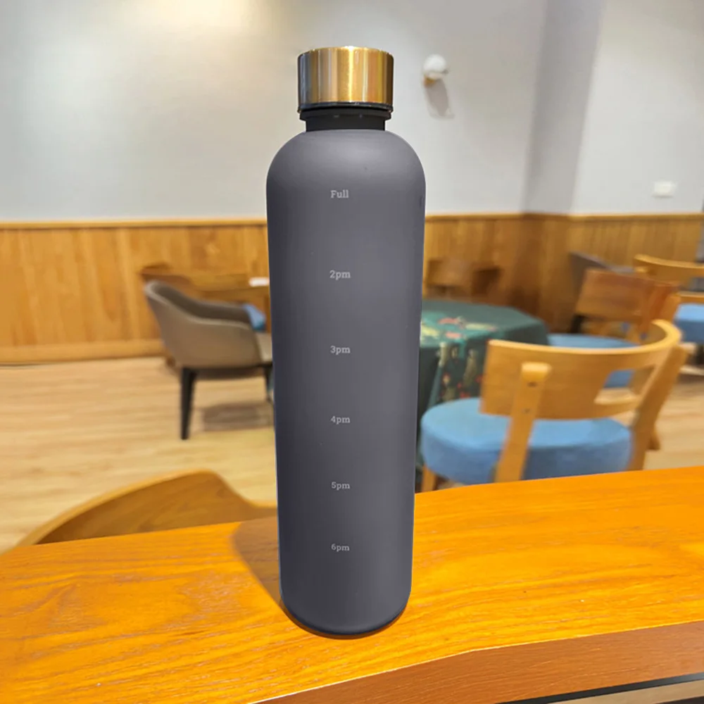 Sports Water Bottle Portable 1000ML with Time Marker Leakproof for Travel Picnic Camping Cycling