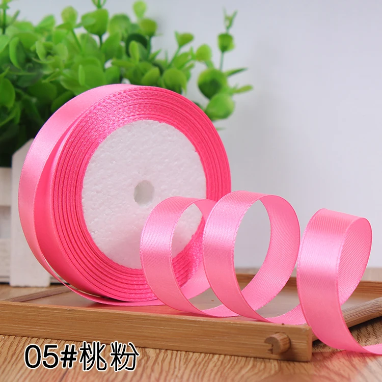 22Meters/Roll 15mm Gold Red Black White Silver Purple Green Pink Silk Satin Ribbons Christmas Halloween Gift Wrapping Decoration